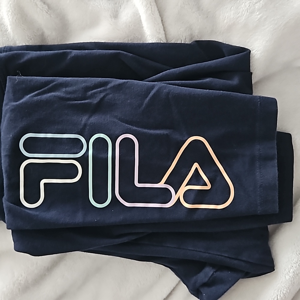 Navy blue, FILA leggings.